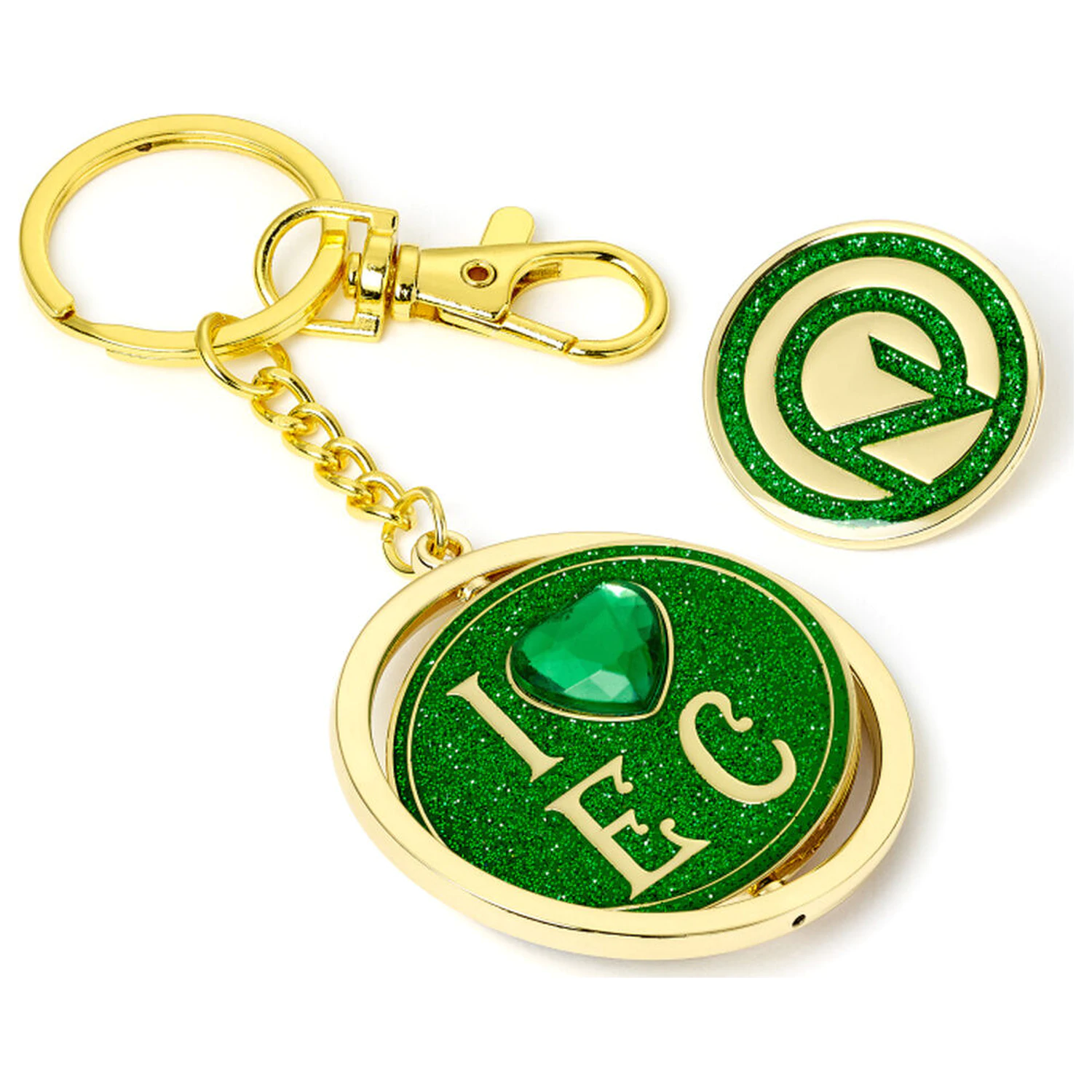 Wicked I love Emerald City Oz Logo set cadou breloc si insigna tip pin poza produsului