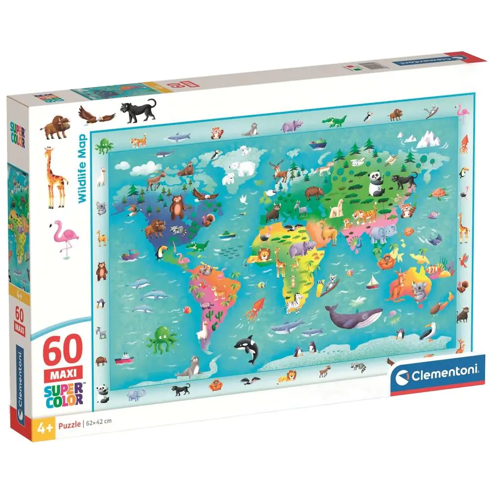 Wildlife Map maxi puzzle 60 piese poza produsului