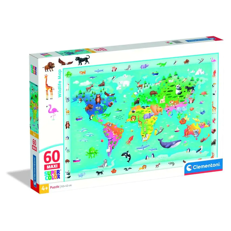 Wildlife Map maxi puzzle 60 piese poza produsului