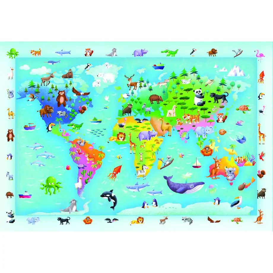 Wildlife Map maxi puzzle 60 piese poza produsului