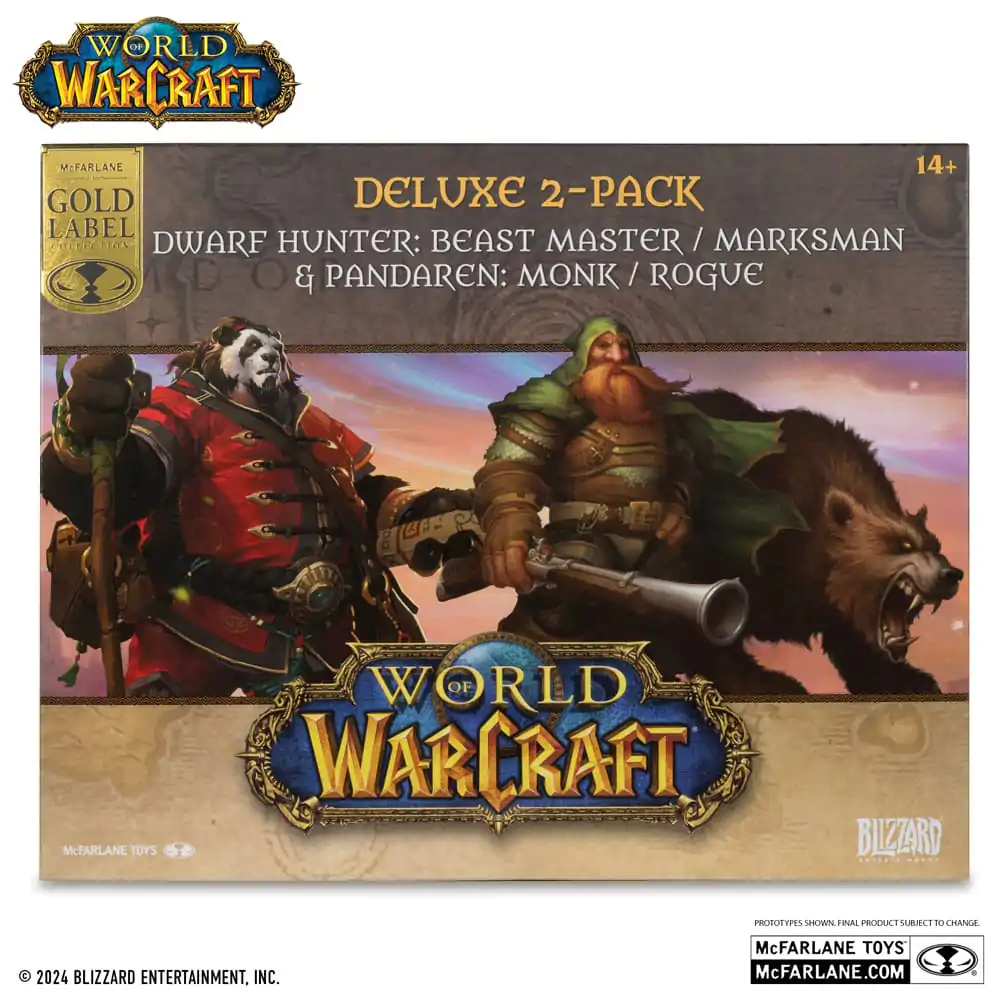 World of Warcraft Statuie PVC Set 2 1/12 Dwarf Hunter: Beast Master & Pandaren: Monk (Gold Label) 15 cm poza produsului