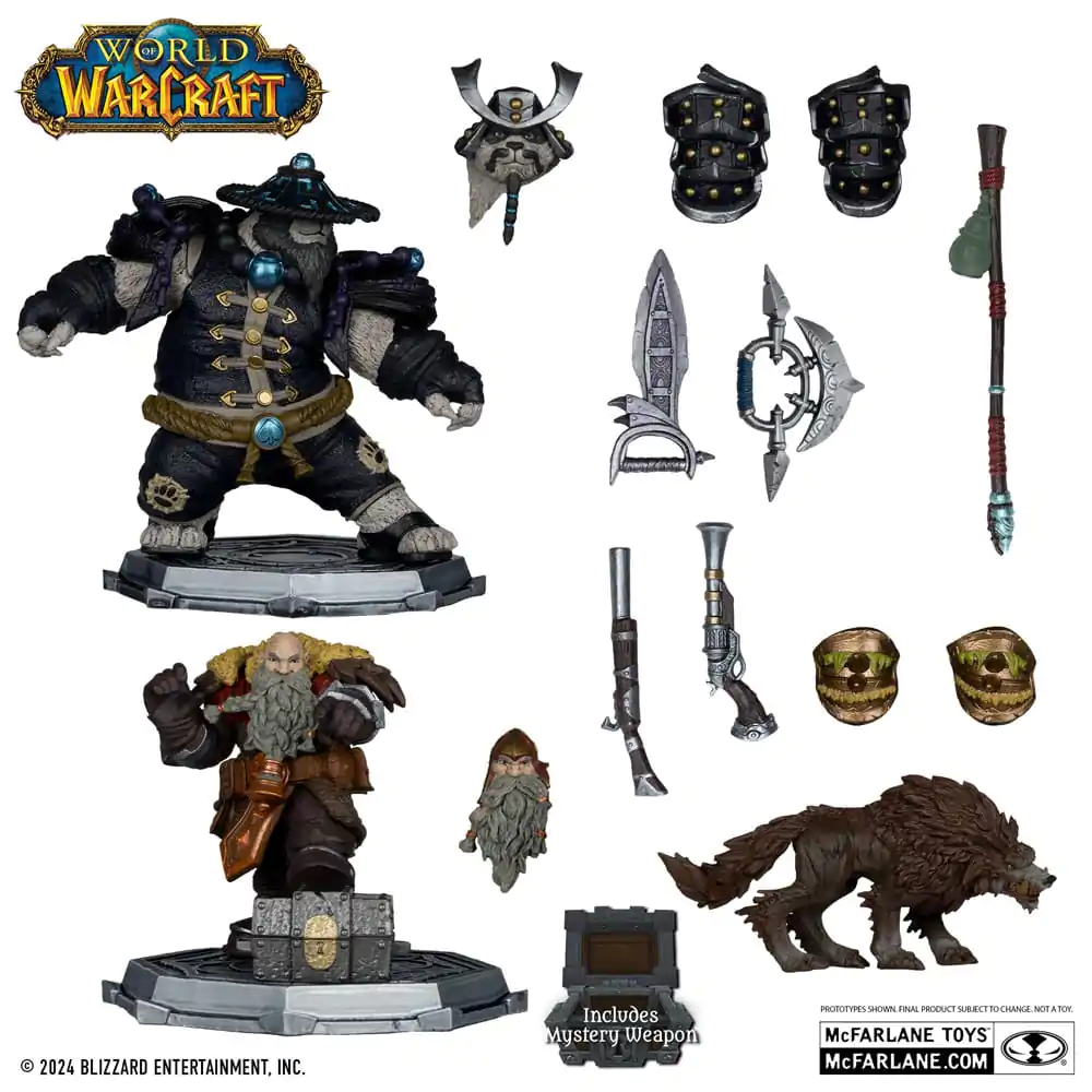 World of Warcraft Statuie PVC Set 2 1/12 Dwarf Hunter: Beast Master & Pandaren: Monk (Gold Label) 15 cm poza produsului