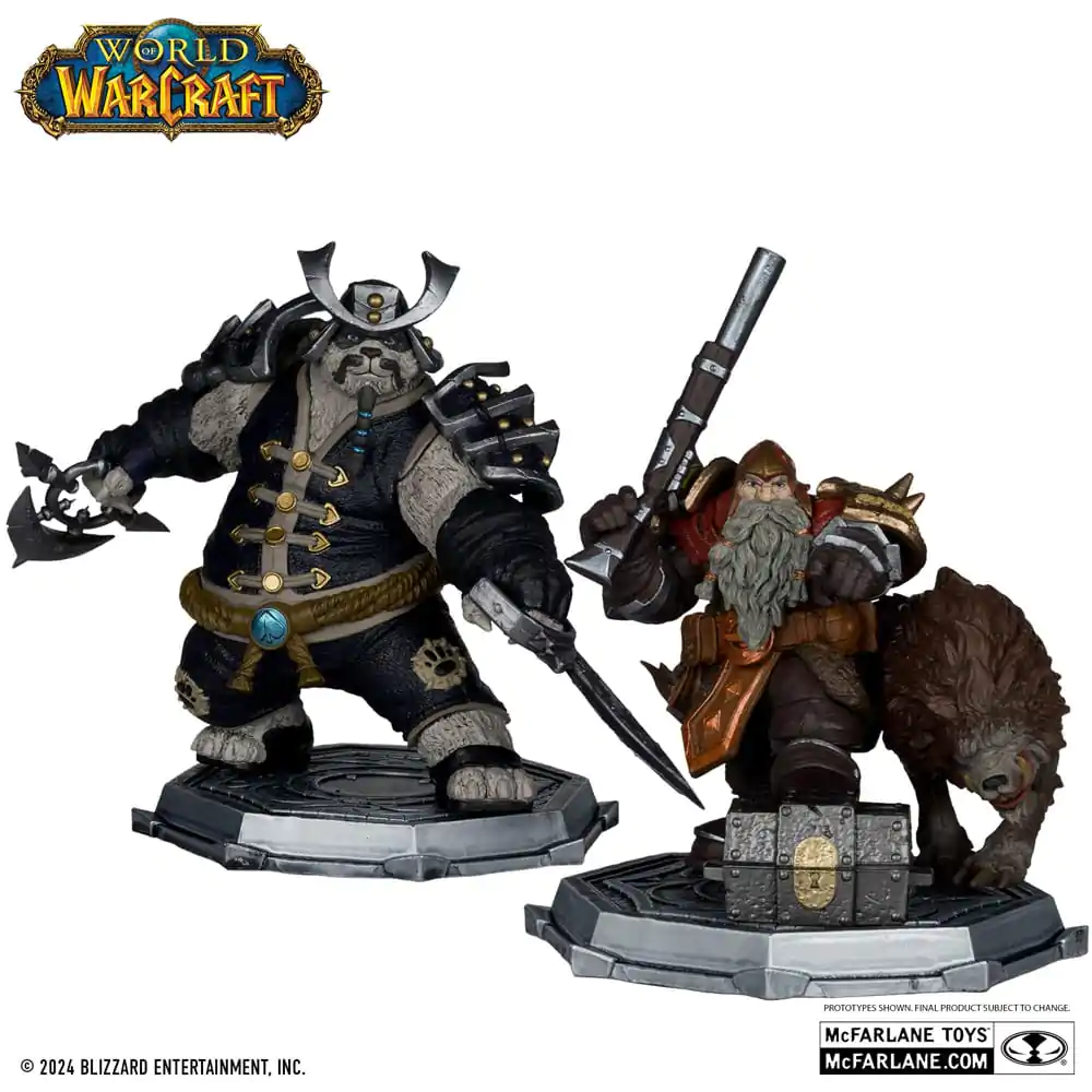 World of Warcraft Statuie PVC Set 2 1/12 Dwarf Hunter: Beast Master & Pandaren: Monk (Gold Label) 15 cm poza produsului