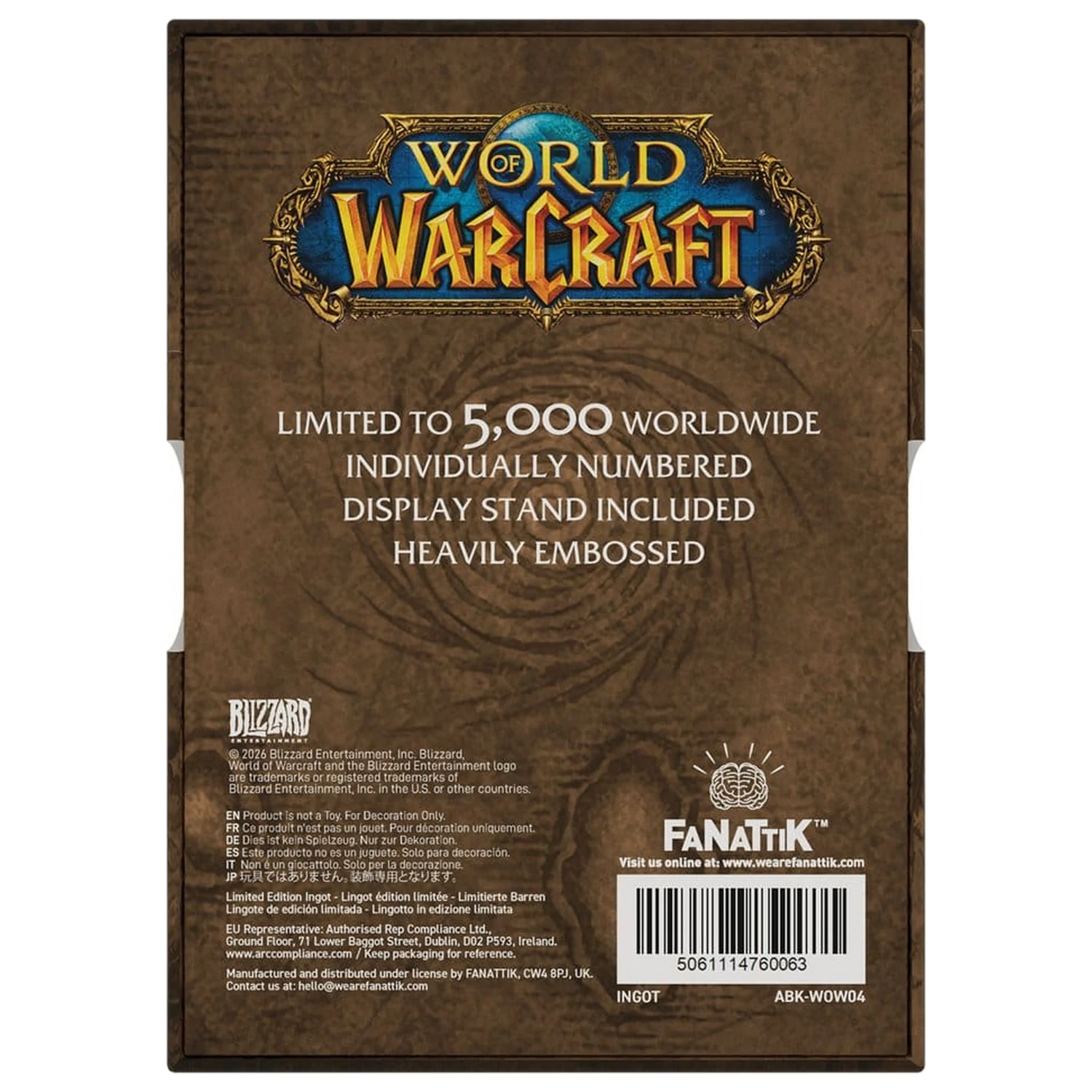 World of Warcraft Ingot Cover Editie Limitata poza produsului