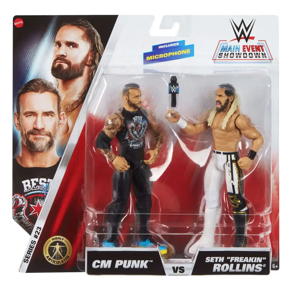 WWE Main Event Showdown Figurine de actiune CM Punk vs Seth "Freakin" Rollins Pachet de 2 15 cm poza produsului