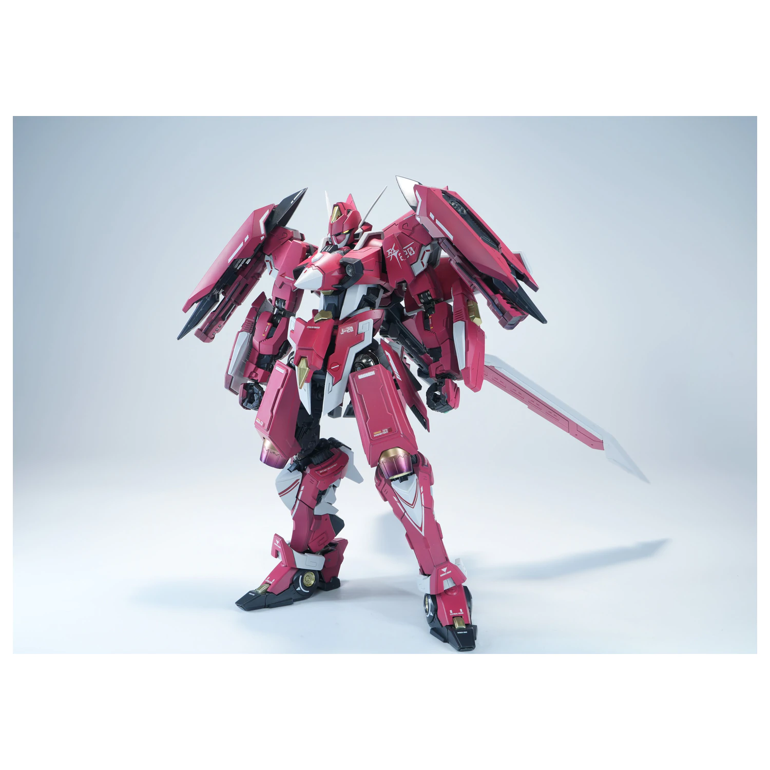 X-PLAY J-20 Cang Wei Crimson Flowing Gold Model Kit 21cm poza produsului
