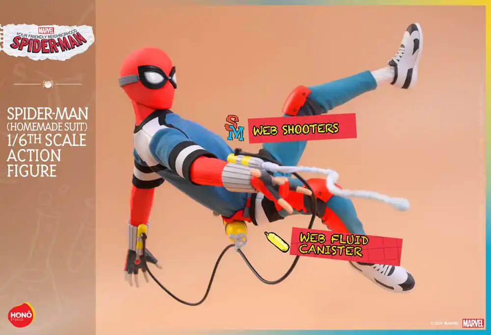 Figurină de acțiune 1/6 Spider-Man (Costum Homemade) 29 cm poza produsului