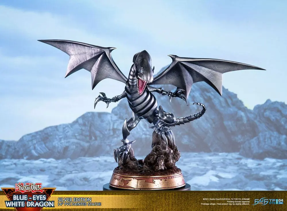 Yu-Gi-Oh! Statuie din PVC Blue-Eyes White Dragon Silver Edition 35 cm poza produsului
