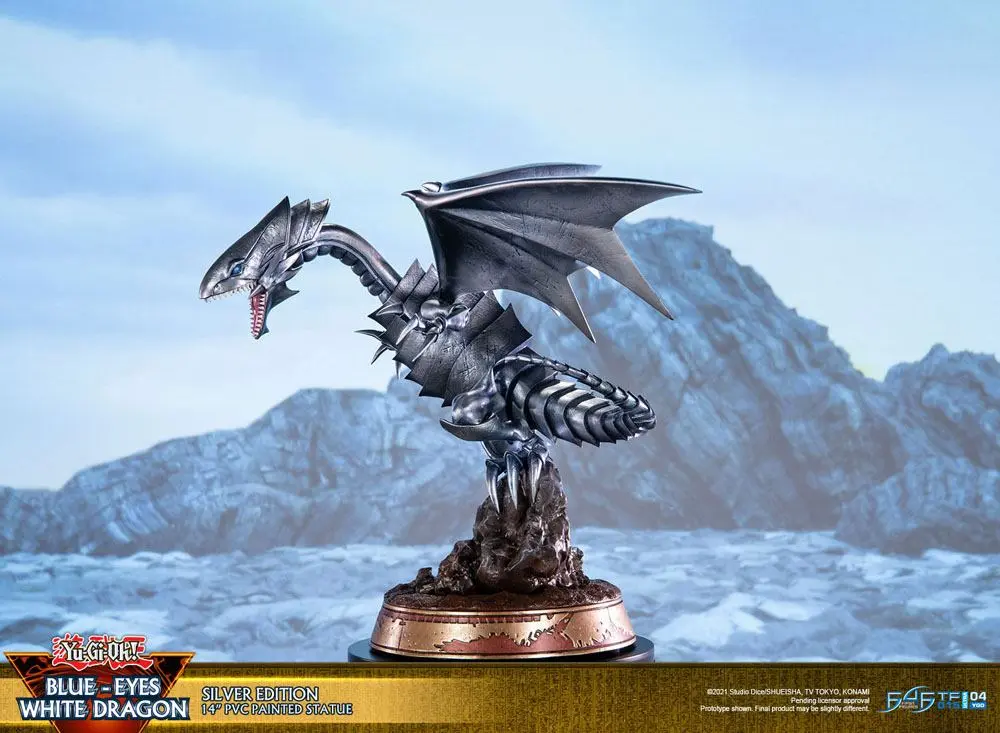 Yu-Gi-Oh! Statuie din PVC Blue-Eyes White Dragon Silver Edition 35 cm poza produsului