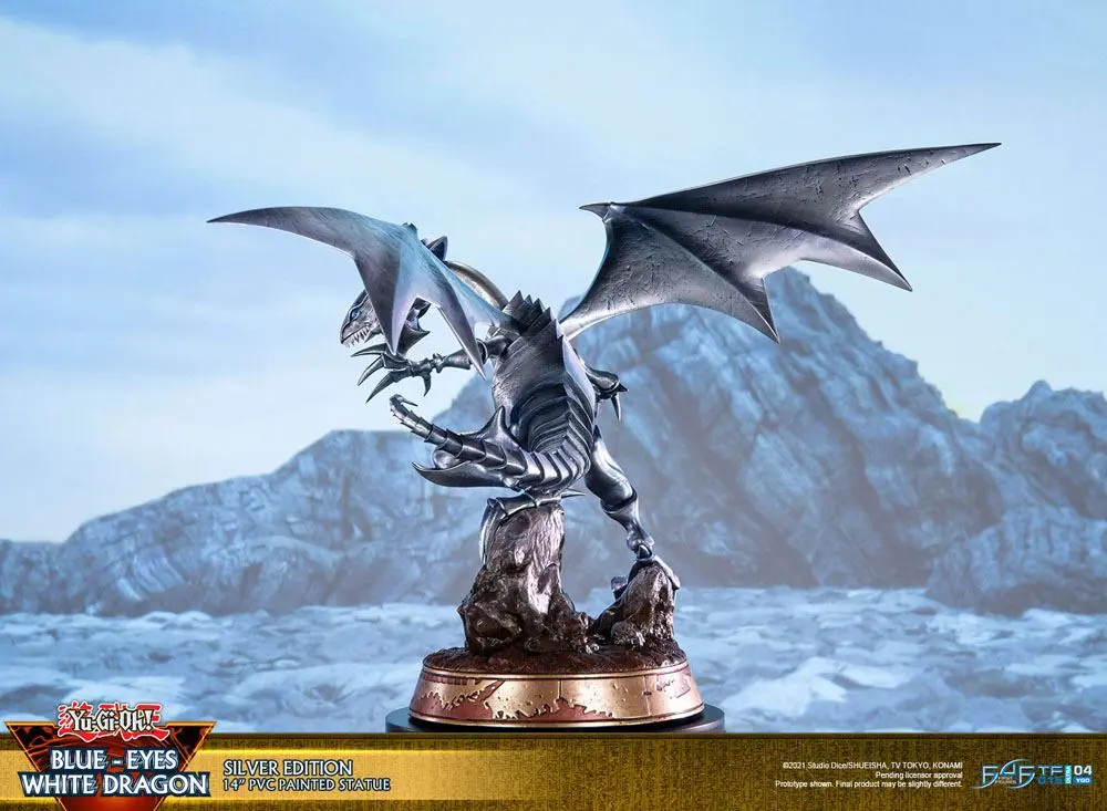 Yu-Gi-Oh! Statuie din PVC Blue-Eyes White Dragon Silver Edition 35 cm poza produsului
