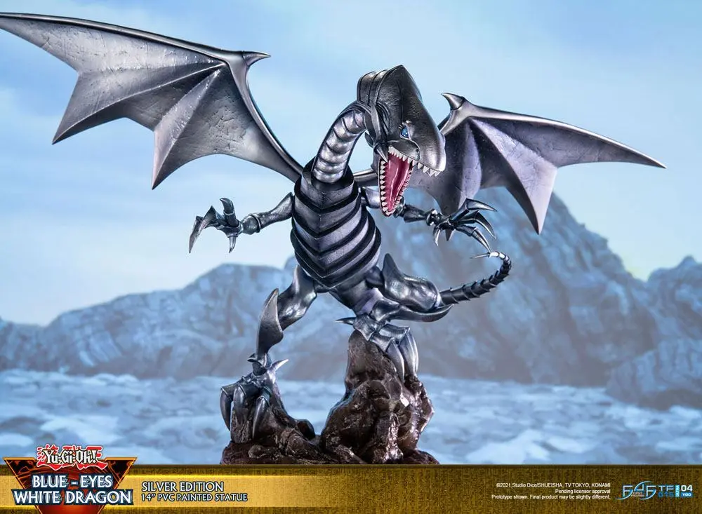 Yu-Gi-Oh! Statuie din PVC Blue-Eyes White Dragon Silver Edition 35 cm poza produsului