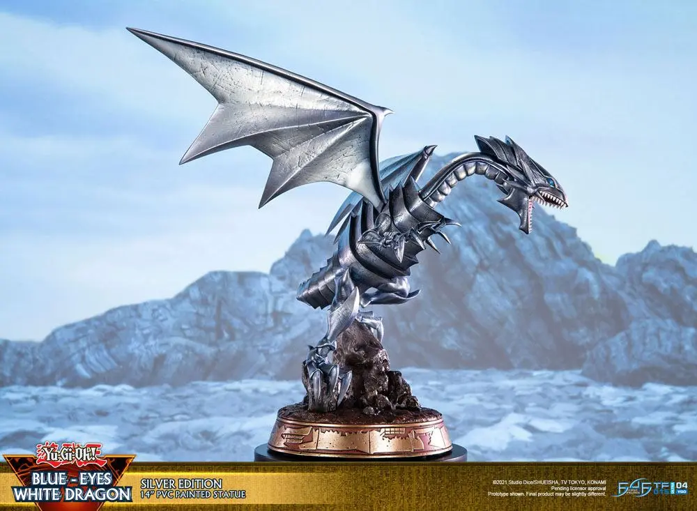 Yu-Gi-Oh! Statuie din PVC Blue-Eyes White Dragon Silver Edition 35 cm poza produsului