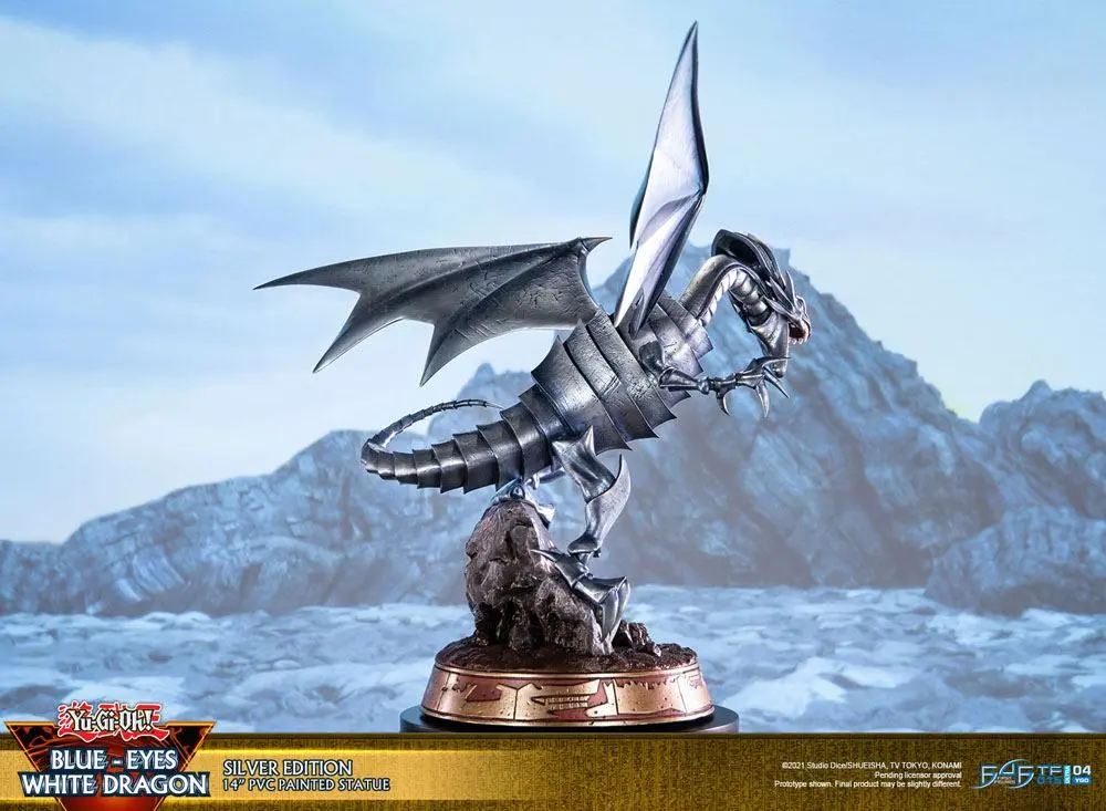 Yu-Gi-Oh! Statuie din PVC Blue-Eyes White Dragon Silver Edition 35 cm poza produsului