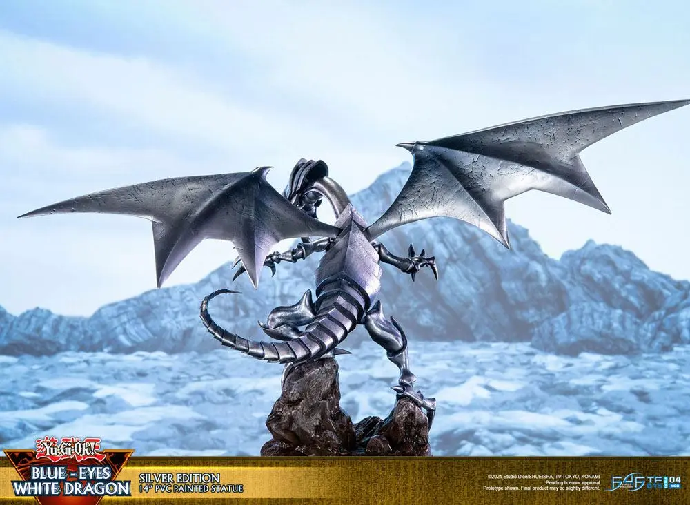 Yu-Gi-Oh! Statuie din PVC Blue-Eyes White Dragon Silver Edition 35 cm poza produsului