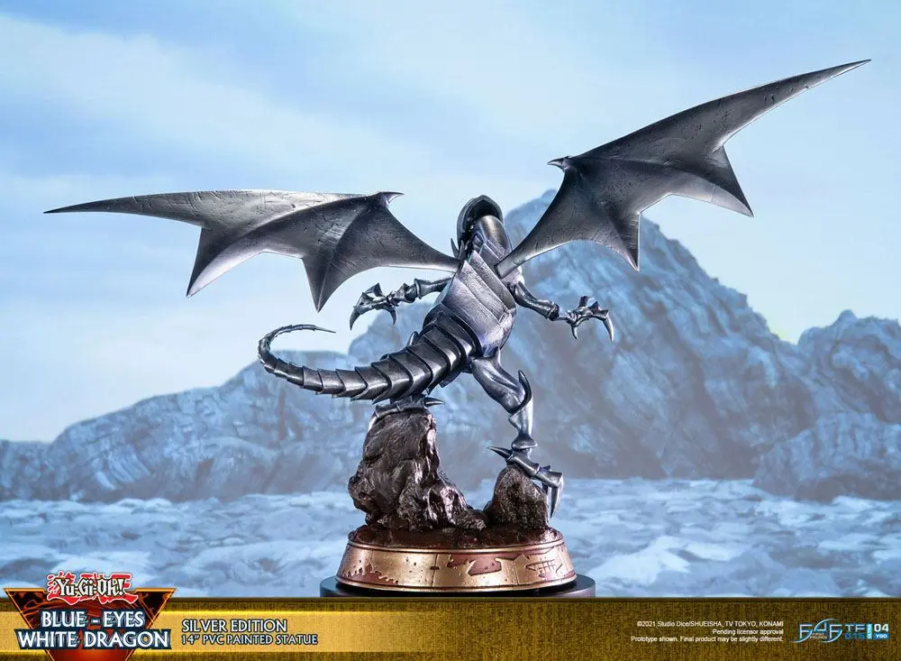 Yu-Gi-Oh! Statuie din PVC Blue-Eyes White Dragon Silver Edition 35 cm poza produsului