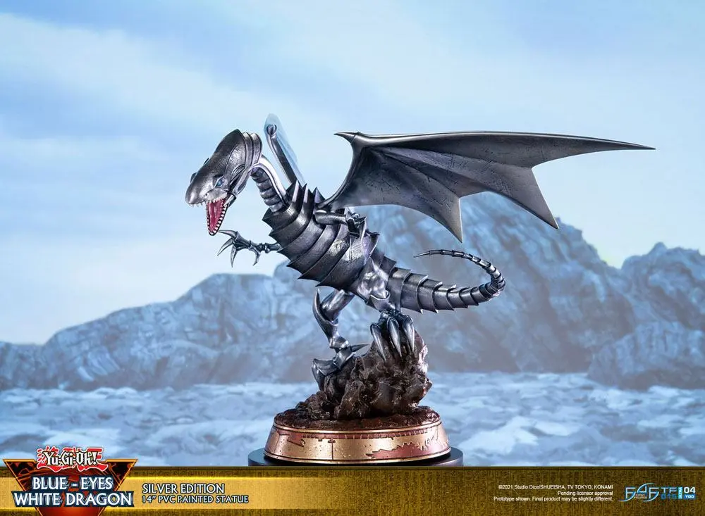 Yu-Gi-Oh! Statuie din PVC Blue-Eyes White Dragon Silver Edition 35 cm poza produsului