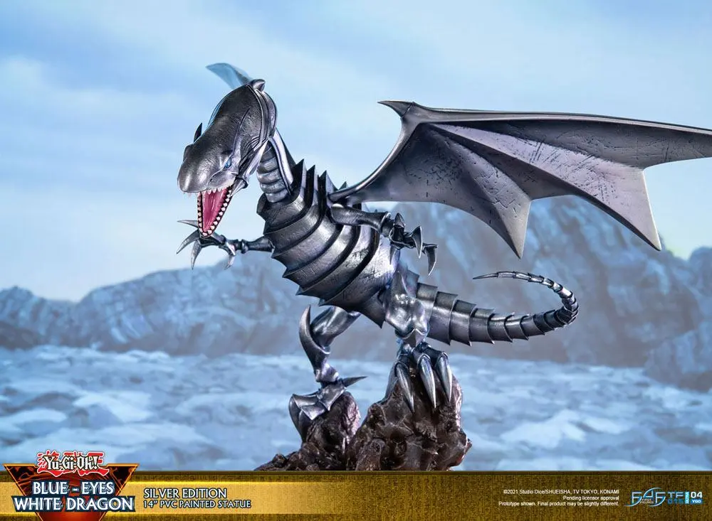 Yu-Gi-Oh! Statuie din PVC Blue-Eyes White Dragon Silver Edition 35 cm poza produsului
