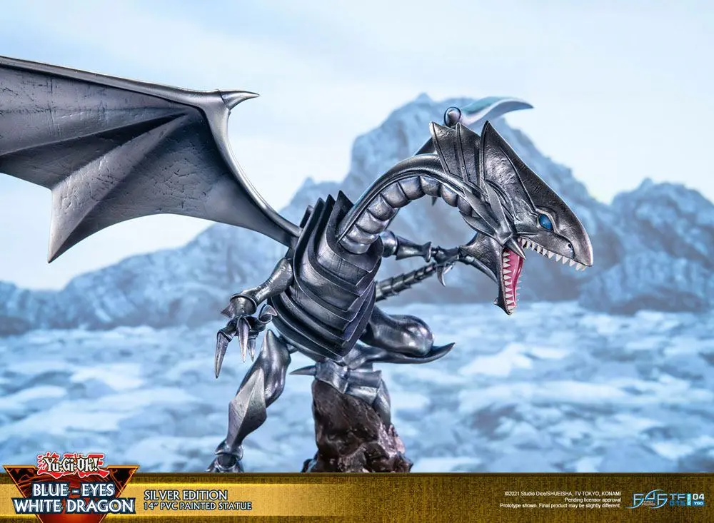 Yu-Gi-Oh! Statuie din PVC Blue-Eyes White Dragon Silver Edition 35 cm poza produsului