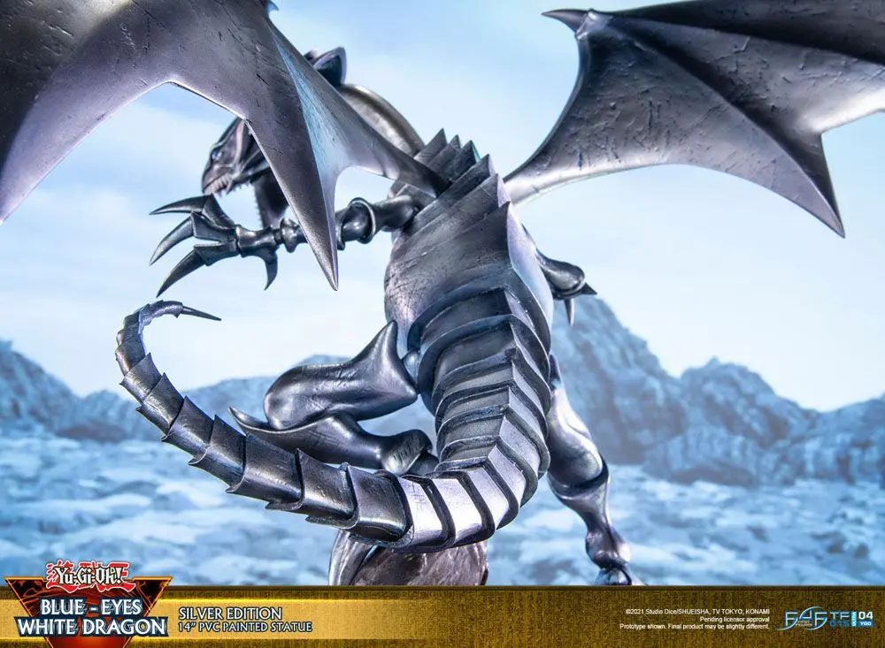 Yu-Gi-Oh! Statuie din PVC Blue-Eyes White Dragon Silver Edition 35 cm poza produsului