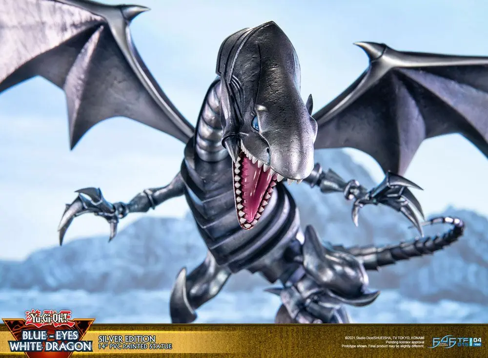 Yu-Gi-Oh! Statuie din PVC Blue-Eyes White Dragon Silver Edition 35 cm poza produsului