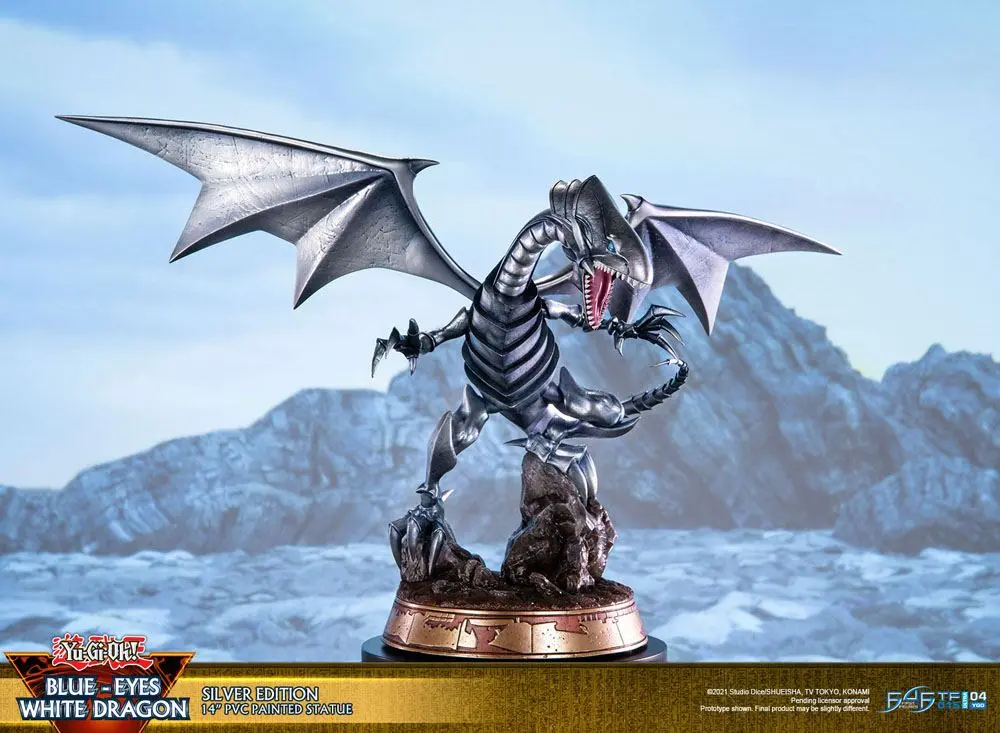 Yu-Gi-Oh! Statuie din PVC Blue-Eyes White Dragon Silver Edition 35 cm poza produsului