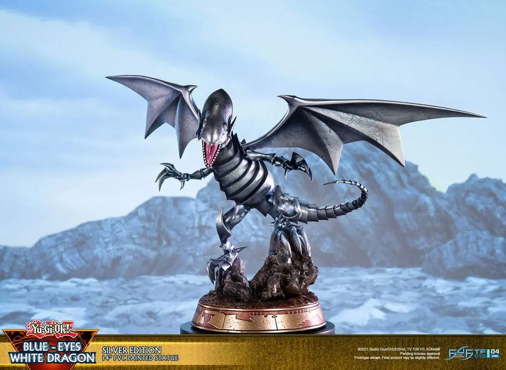Yu-Gi-Oh! Statuie din PVC Blue-Eyes White Dragon Silver Edition 35 cm poza produsului