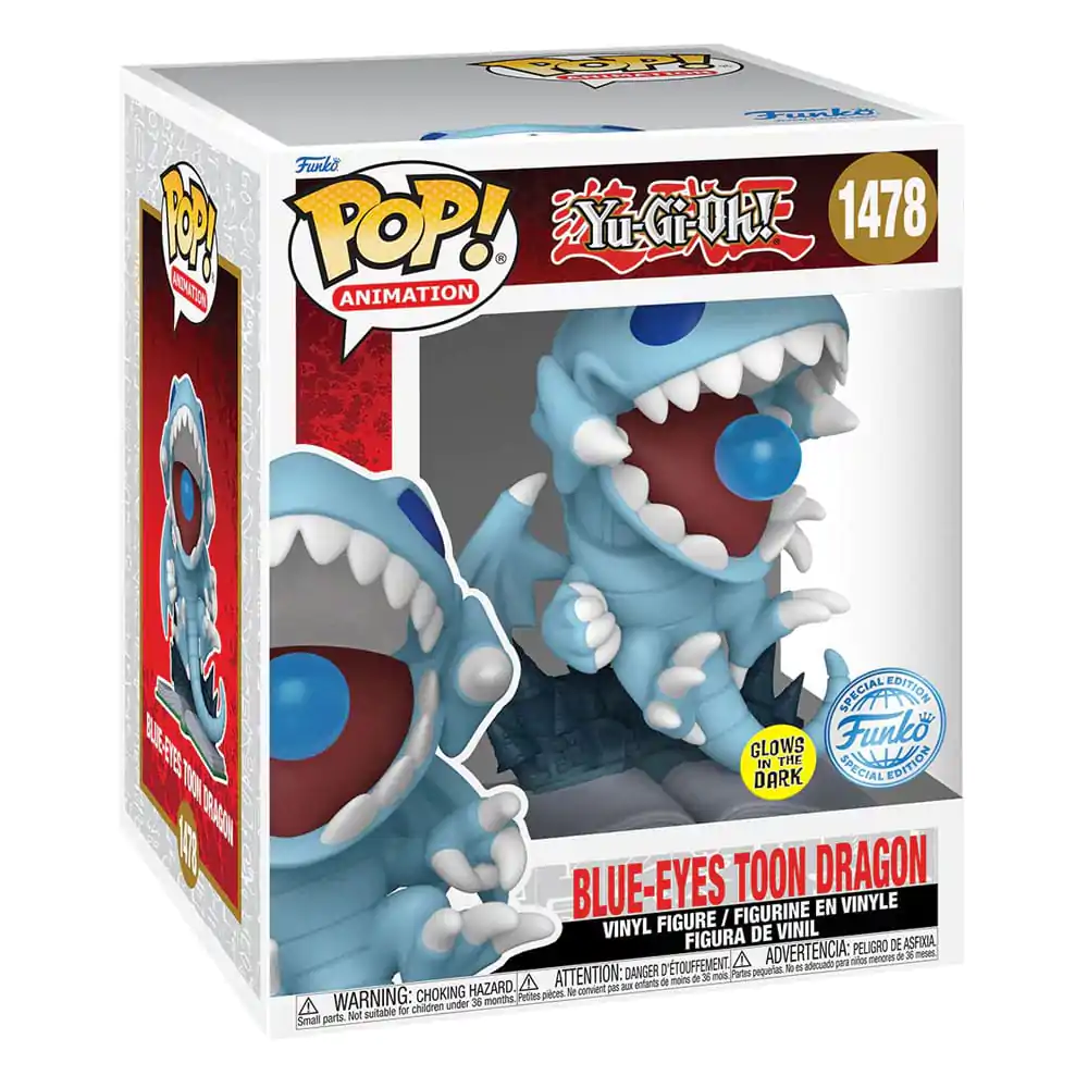 Yu-Gi-Oh! Super Sized Funko POP! Animation Figurina Vinyl Blue-Eyes Toon Dragon (GITD) Special Edition 15 cm poza produsului