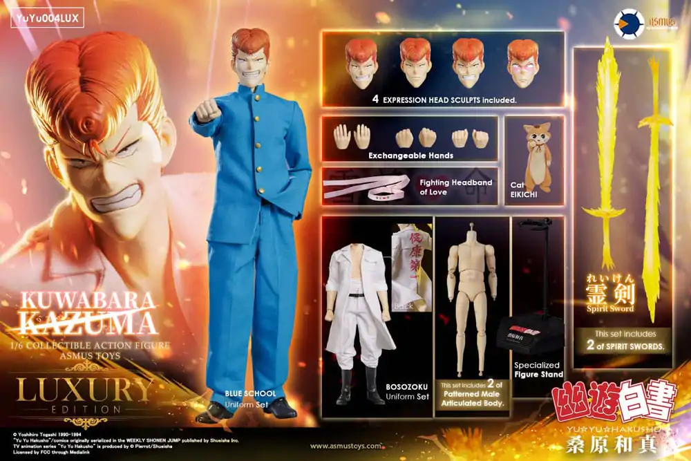 Figurină de acțiune Yu Yu Hakusho 1/6 Kazuma Kuwabara (Versiune de lux) 30 cm poza produsului