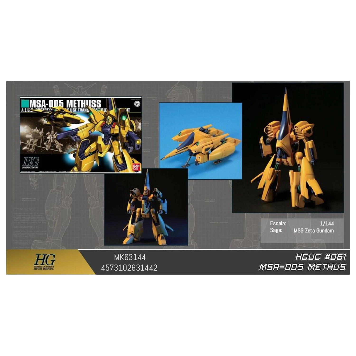 Zeta Gundam MSA-005 Methuss Costum Mobil Kit Model HGUC 1/144 poza produsului