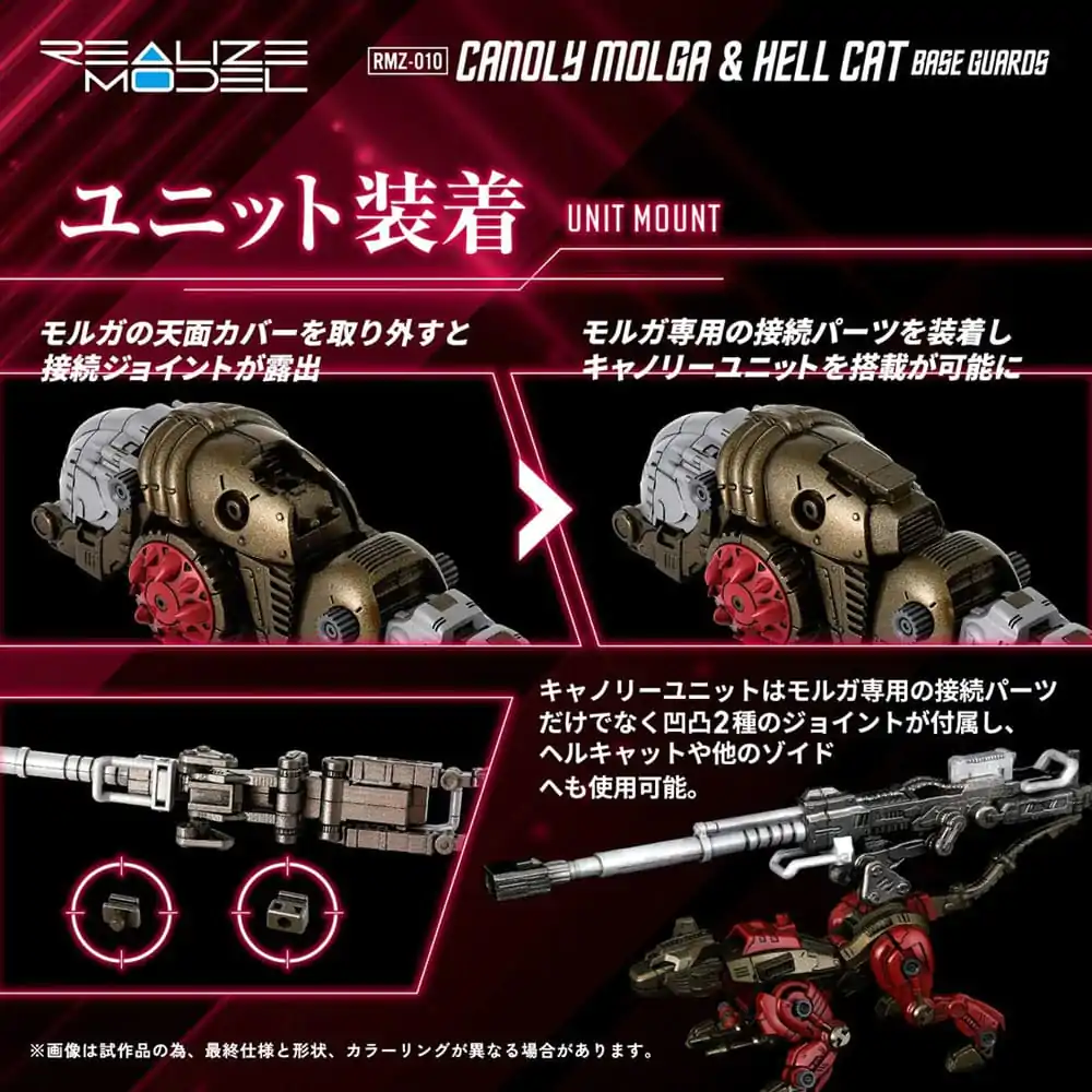 Zoids Kituri de Model Plastic Pachet de 2 1/100 RMZ-010 Canoly Molga & Hell Cat Base Guards Sets 20 centimetri poza produsului