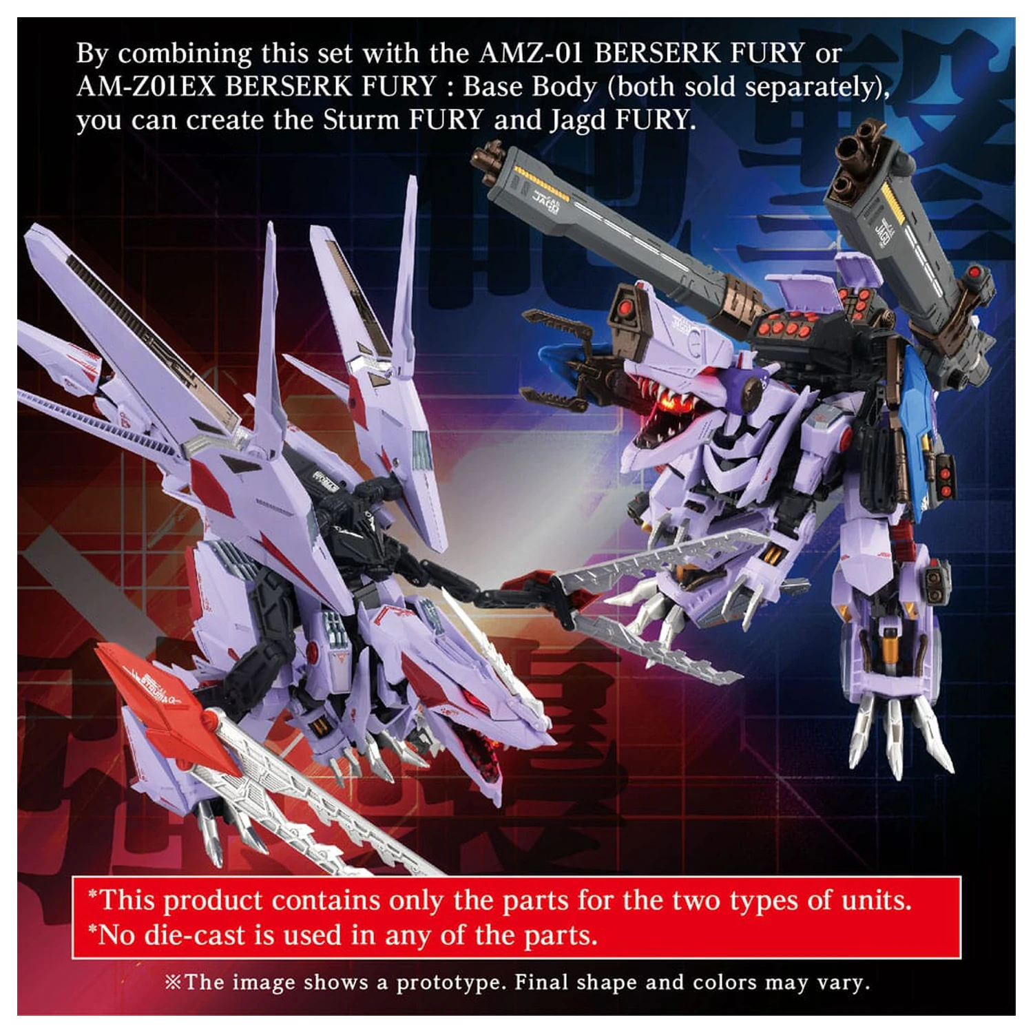 Zoids Kit de modelare Set de accesorii AM-Z01CP Berserk Fury Sturm & Jagd Unit poza produsului