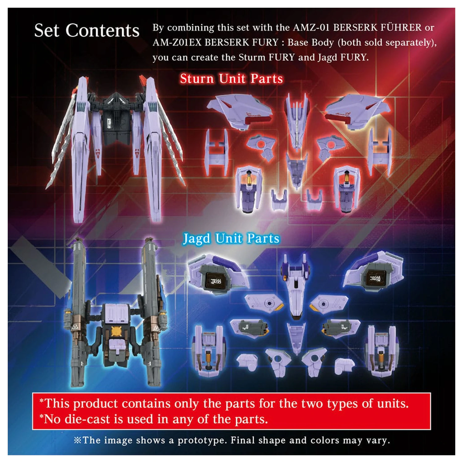 Zoids Kit de modelare Set de accesorii AM-Z01CP Berserk Fury Sturm & Jagd Unit poza produsului