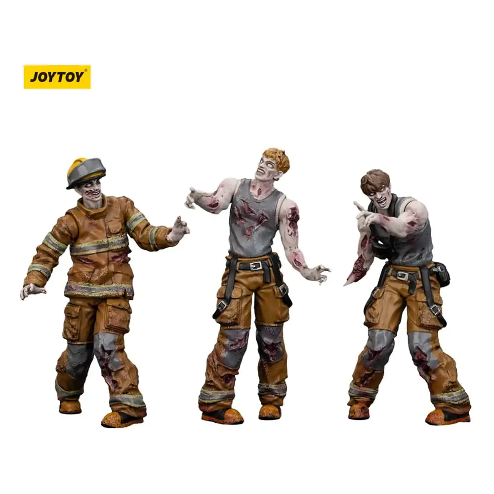Zombie Dark Source Action Figures Set de 3 Figurine Pompieri 8 cm poza produsului