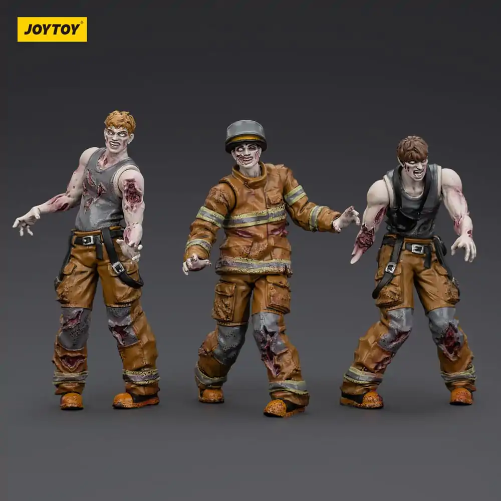 Zombie Dark Source Action Figures Set de 3 Figurine Pompieri 8 cm poza produsului