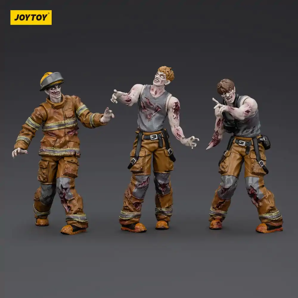 Zombie Dark Source Action Figures Set de 3 Figurine Pompieri 8 cm poza produsului