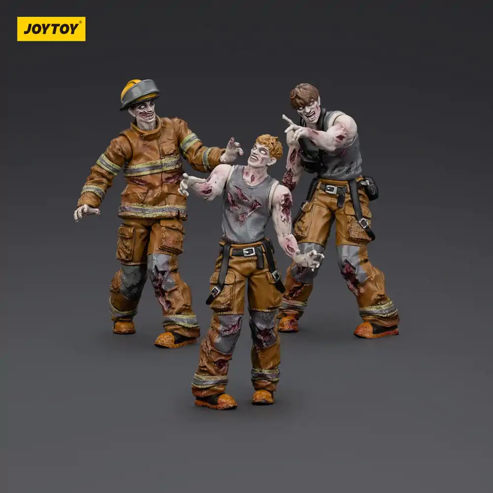 Zombie Dark Source Action Figures Set de 3 Figurine Pompieri 8 cm poza produsului