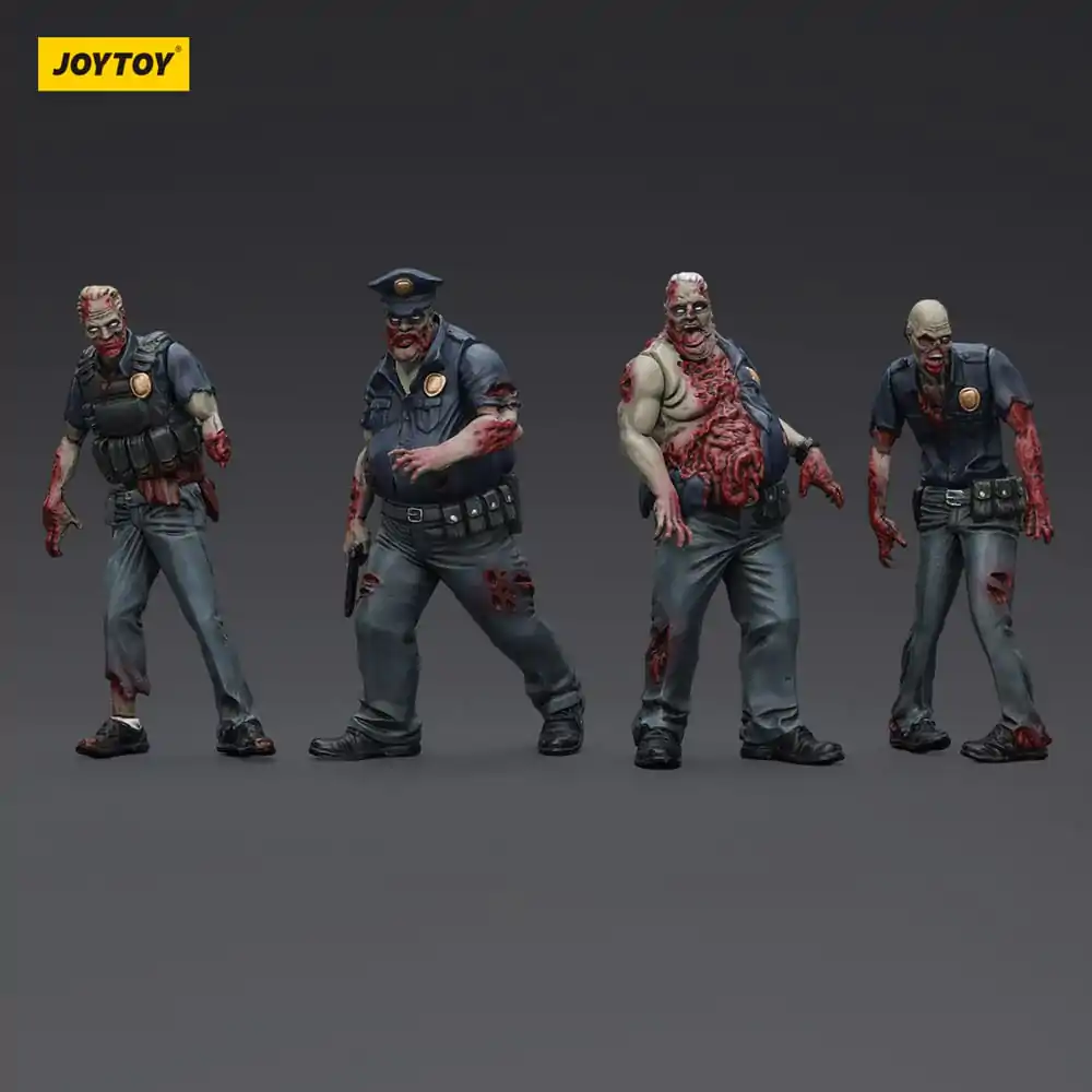 Set 4 figurine de acțiune Zombie Dark Source Police (Male) 8 cm poza produsului