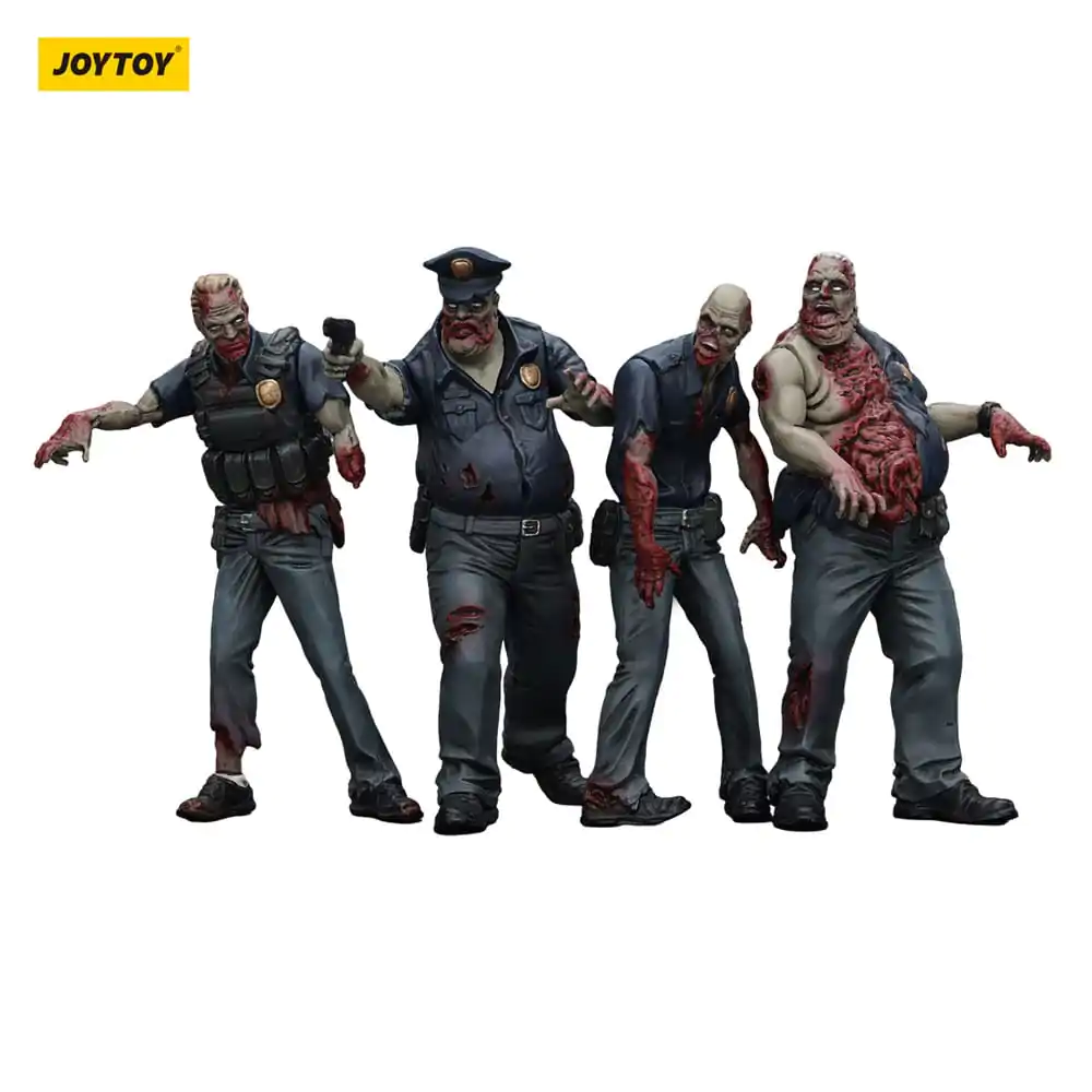 Set 4 figurine de acțiune Zombie Dark Source Police (Male) 8 cm poza produsului