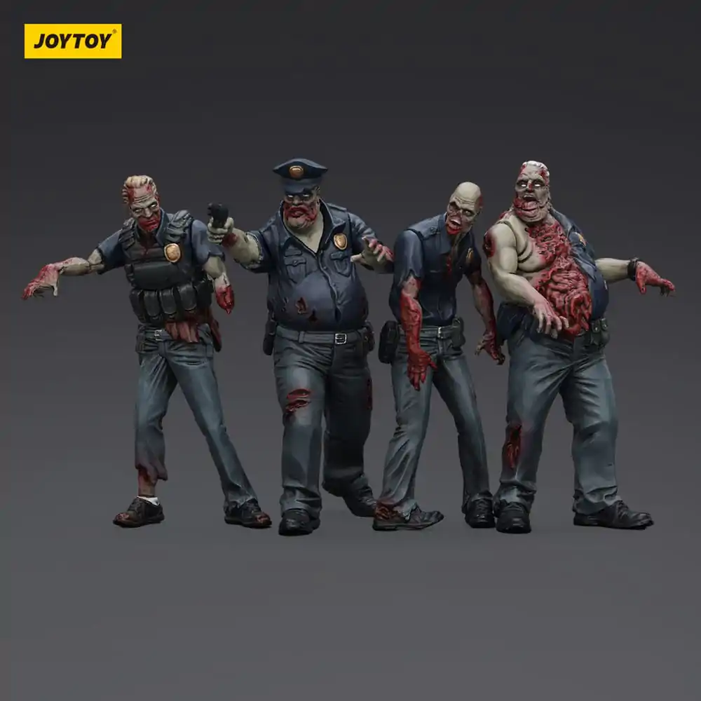 Set 4 figurine de acțiune Zombie Dark Source Police (Male) 8 cm poza produsului