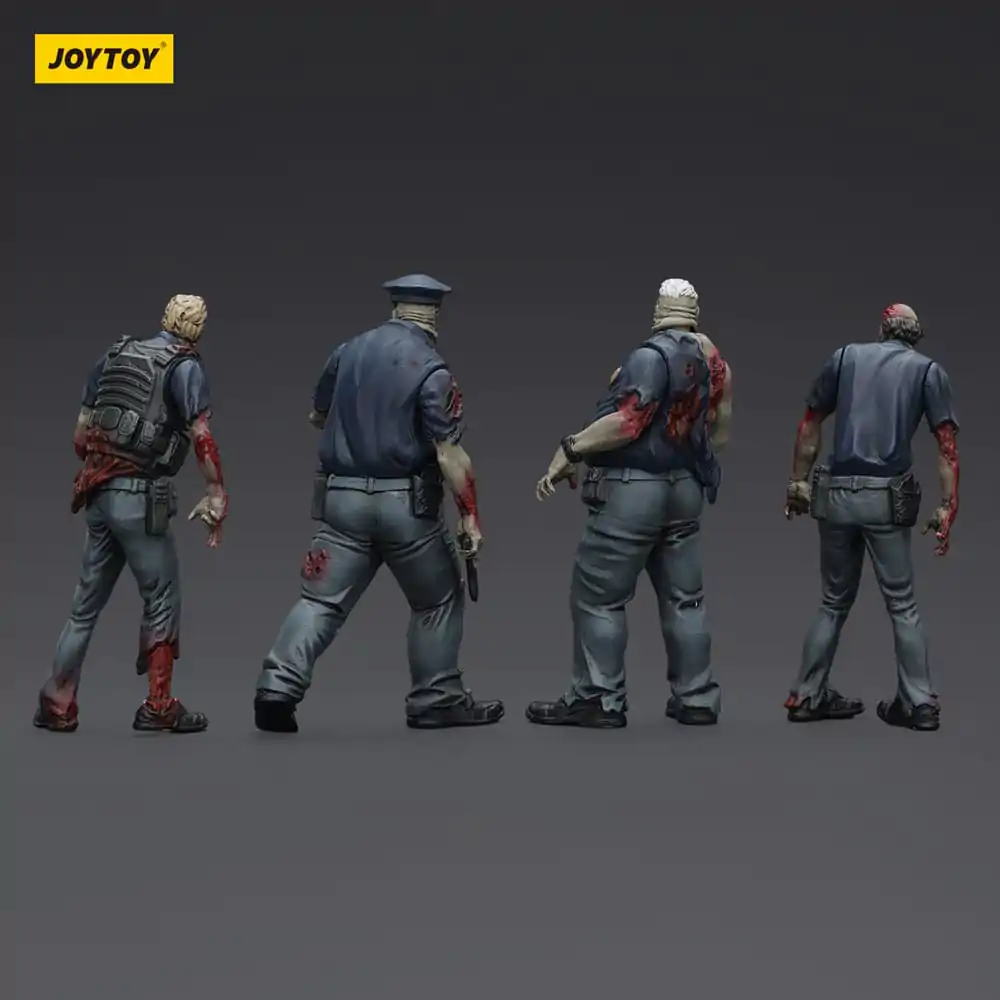 Set 4 figurine de acțiune Zombie Dark Source Police (Male) 8 cm poza produsului