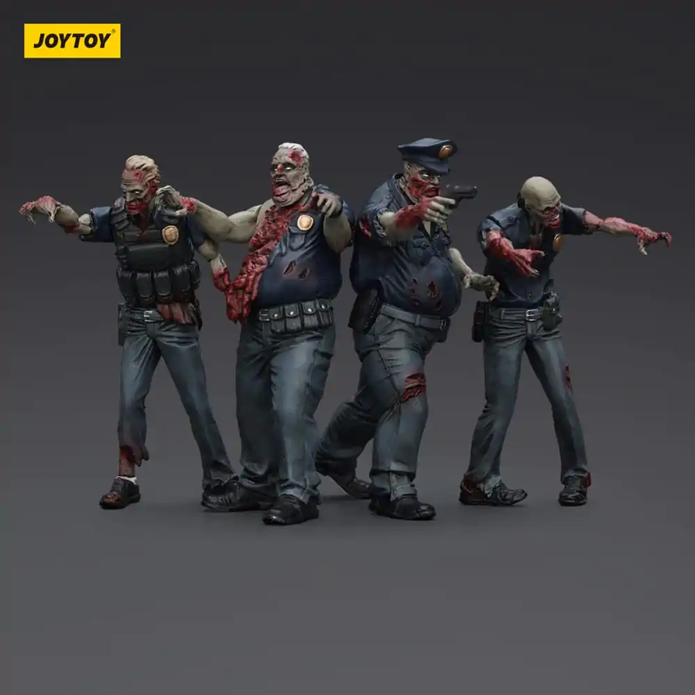 Set 4 figurine de acțiune Zombie Dark Source Police (Male) 8 cm poza produsului