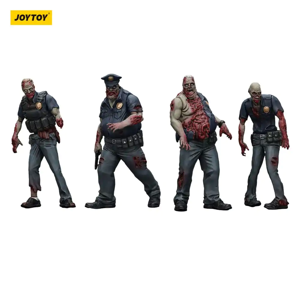 Set 4 figurine de acțiune Zombie Dark Source Police (Male) 8 cm poza produsului
