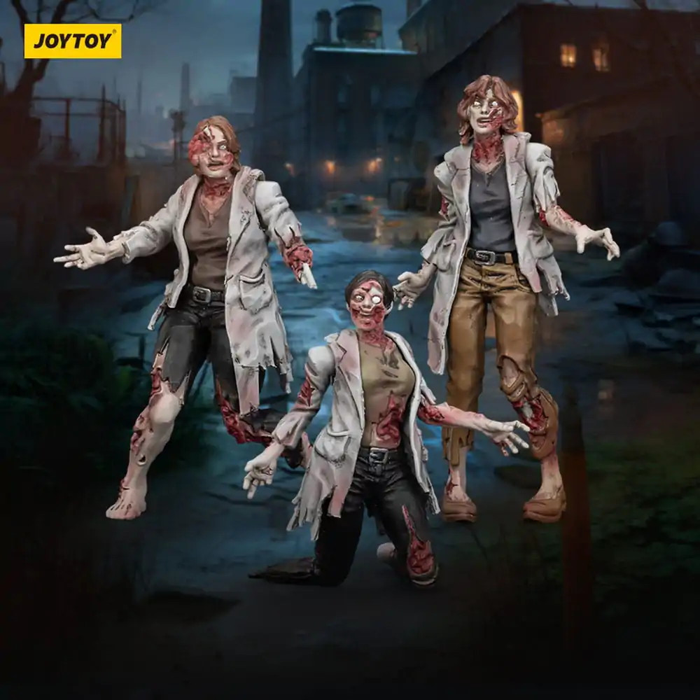 Zombie Dark Source Action Figures Set 3 Figurine Oameni de știință (Female) 8 cm poza produsului