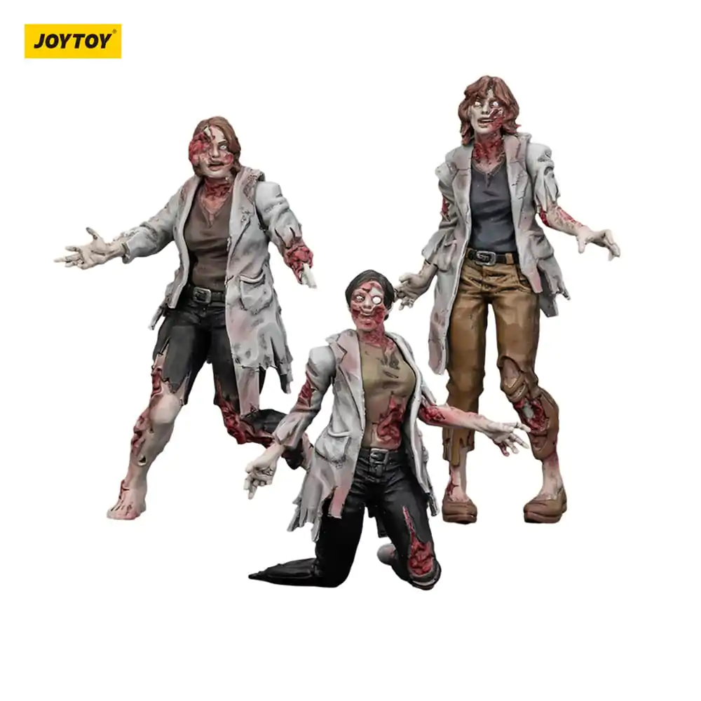 Zombie Dark Source Action Figures Set 3 Figurine Oameni de știință (Female) 8 cm poza produsului