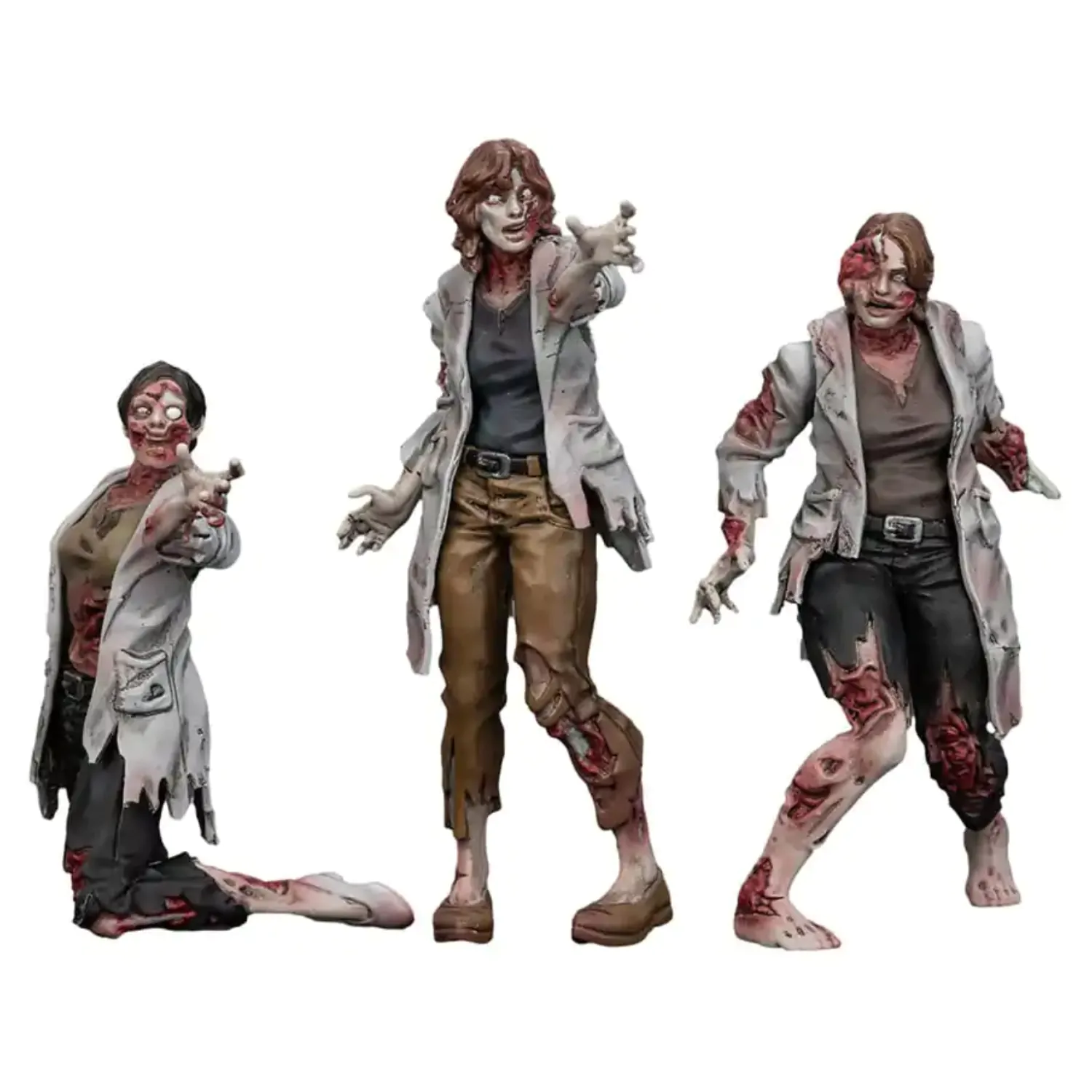 Zombie Dark Source Action Figures Set 3 Figurine Oameni de știință (Female) 8 cm poza produsului