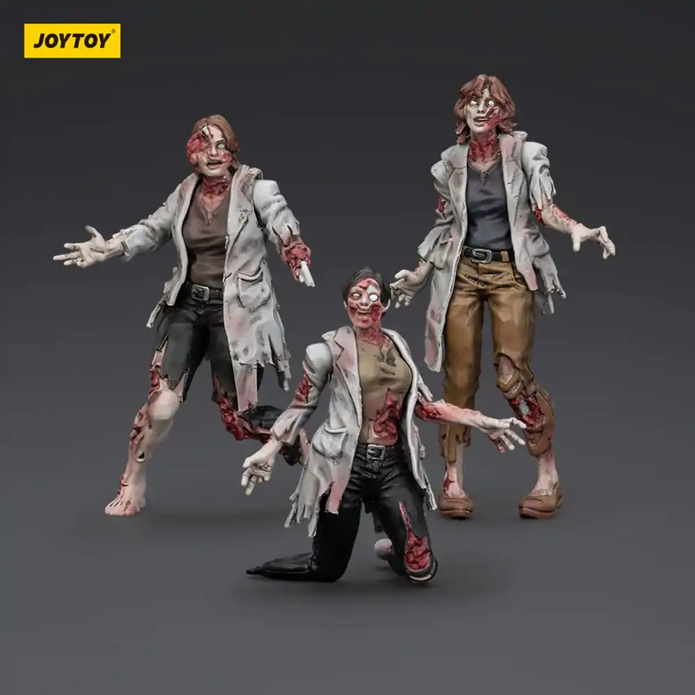 Zombie Dark Source Action Figures Set 3 Figurine Oameni de știință (Female) 8 cm poza produsului