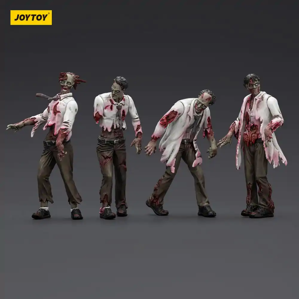 Set 4 figurine de acțiune Zombie Dark Source cu oameni de știință (bărbat) 8 cm poza produsului