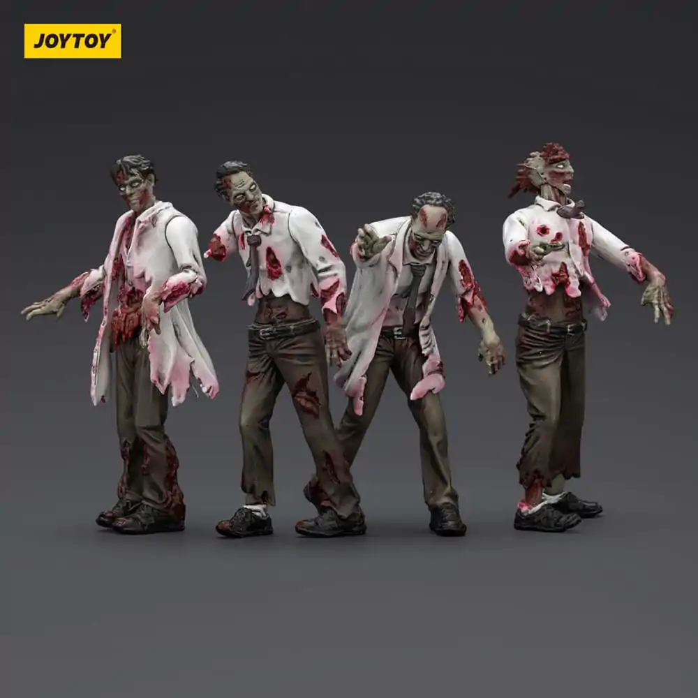 Set 4 figurine de acțiune Zombie Dark Source cu oameni de știință (bărbat) 8 cm poza produsului