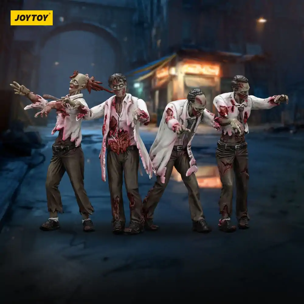 Set 4 figurine de acțiune Zombie Dark Source cu oameni de știință (bărbat) 8 cm poza produsului