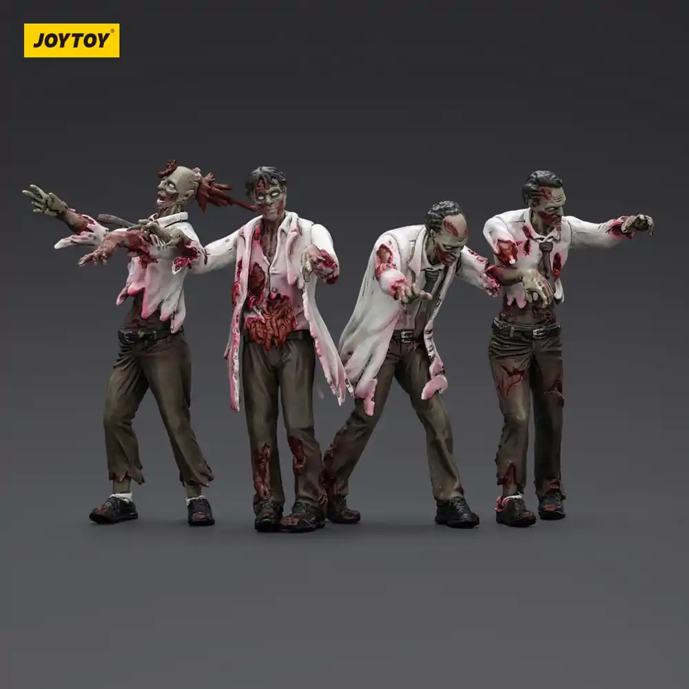 Set 4 figurine de acțiune Zombie Dark Source cu oameni de știință (bărbat) 8 cm poza produsului